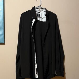 Fried Men's Black Dress Shirt Size XL Slim Fit Long Sleeve
